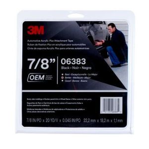 3M™ Automotive Acrylic Plus Attachment Tape, Black, 7/8 inch x 20 yards, 45 mil