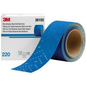 3M 36192 321U Series Multi-Hole 220 Grit 2-3/4 in. x 13 yd Abrasive Sheet Roll