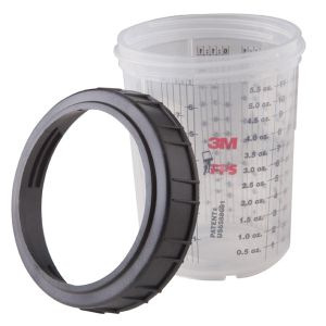 3M™ PPS™ Mini Cups & Collars, 6 ounce (177 mL)