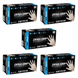 Dyna Grip Latex Powder-Free Disposable X-Large Gloves 5 Pack (500 ct)