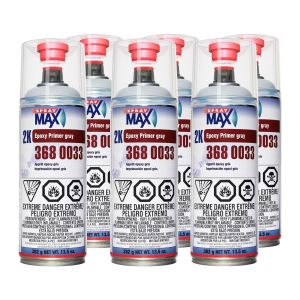 SprayMax 3680033 2K Epoxy Rust Cure Primer Gray 13.5 oz (6 Pack)
