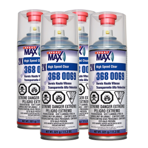 SprayMax 3680069 2K High Speed Clear Coat Aerosol 11.3 oz (4 Pack)