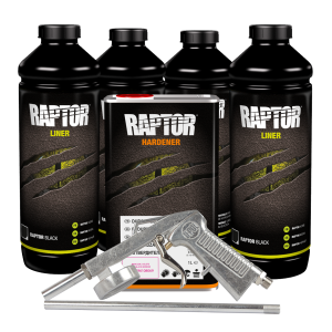 U-POL Raptor Black Truck Bed Liner Kit with Gun (4 Liter)