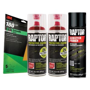 Raptor 2K Flame Red Spray-On Truck Bedliner Bare Metal Aerosol Kit (26.4 oz)