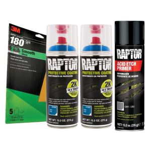 Raptor 2K Blue Spray-On Truck Bedliner Bare Metal Aerosol Kit (26.4 oz)