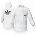 CLEAN Hooded Lab Coat White Nylon Elastic Waist (3X-Large)