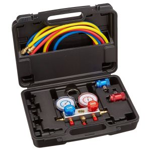 FJC 6850 R-1234YF Aluminum A/C Manifold Gauge Set With 72" Hoses