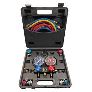 FJC 6855 R-1234YF/R-134A Dual Aluminum A/C Manifold Gauge Set With 72" Hoses
