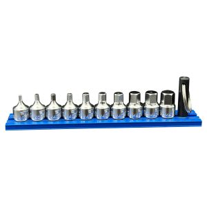 VIM Tools SHM400A 10 Piece 1/4" Drive Stubby Hex Metric Driver Bit Set