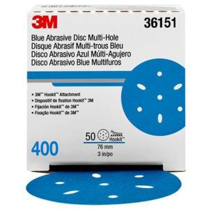 3M 36151 Multi-Hole Hook & Loop 400 Grit 3 in. Sanding Disc (50/Pack)