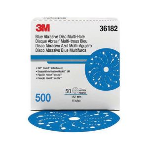 3M 36182 Multi-Hole Hook & Loop 500 Grit 6 in. Sanding Disc (50/Pack)