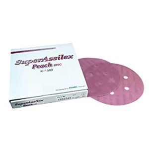 Super Assilex Peach Super-Tack 6 in. Dry Sanding Discs Grade K-1500 (25/Box)