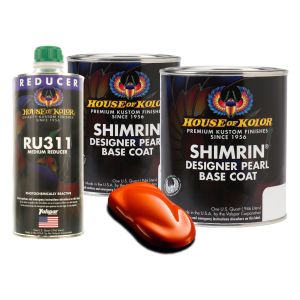 House of Kolor PBC64-Q01 Designer Pearls Ultra Orange Basecoat 2 Quart Kit + Med Reducer