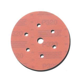 Red Abrasive Hookit Dust-Free 6 in. P320 Grit Sanding Disc (50/Box)