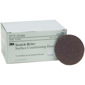 Scotch-Brite 07455 SC-DH Series No-Hole 3 in. Coarse Surface Conditioning Disc (25 ct)