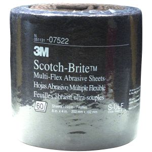 Scotch-Brite Multi-Flex Abrasive Sheet Roll, Ultra Fine Grade, 8 inches x 3 inch