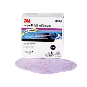 Hookit 3 in. 1200 Grit Purple Finishing Film Sanding Disc (50/Box)