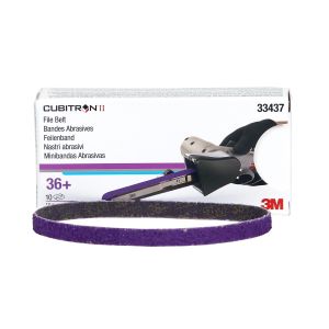 3M 33437 Cubitron II Purple 3/8 in. x 13 in. 36+ Grit File Sanding Belt (10 ct)