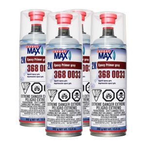 SprayMax 3680033 2K Epoxy Rust Cure Primer Gray 12.5 oz (4 Pack)
