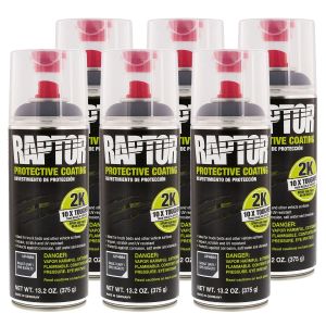 Raptor 2K Basalt Gray Spray-On Truck Bedliner Aerosol 6 Pack (13.2 oz)