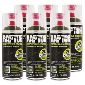 Raptor 2K Olive Green Spray-On Truck Bedliner Aerosol 6 Pack (13.2 oz)