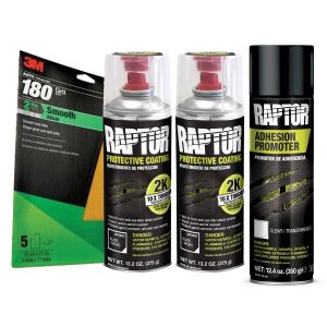 Raptor 2K Black Spray-On Truck Bedliner Flexible Plastic Aerosol Kit (26.4 oz)