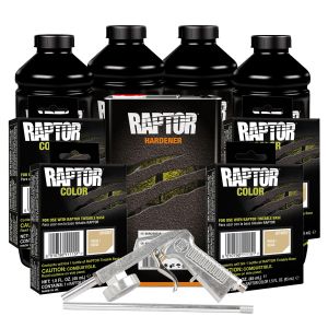 U-POL Beige 4L Raptor Truck Bed Liner Kit with Gun