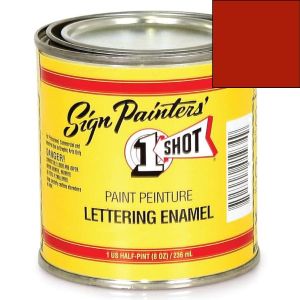 One-Shot 104L-HP Oil Based Bright Red Lettering Enamel (1/2 Pint)