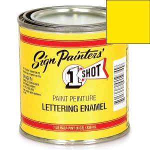 One-Shot 130L-HP Oil Based Primrose Yellow Lettering Enamel (1/2 Pint)