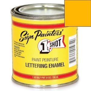 One-Shot 132L-HP Oil Based Lemon Yellow Lettering Enamel (1/2 Pint)