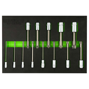 VIM Tools XZNS400A 13 Piece 4" OAL XZN S2 Steel Triple Square Driver Set