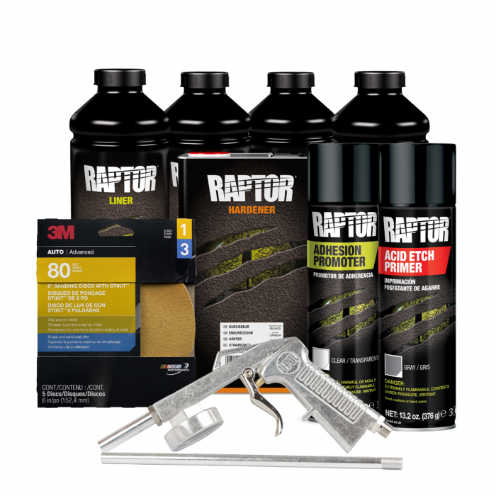 Ram 1500 Raptor Black Truck Bed Liner Spot Bare Metal Kit w/ Gun